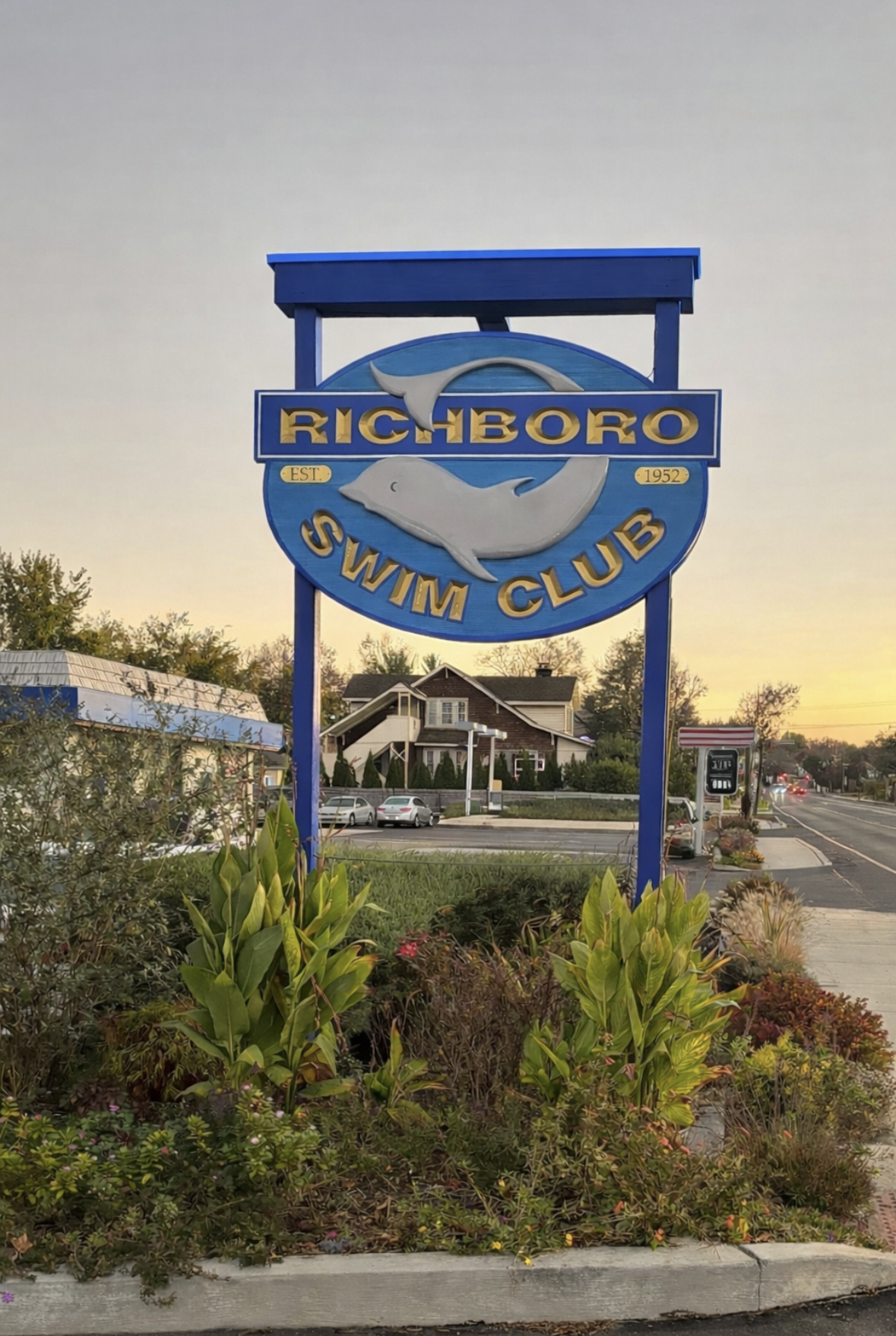 Freestanding Sign Richboro Swim Club custom signage